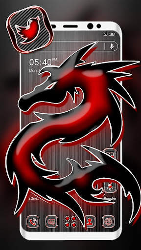 Red Black Dragon LauncherTheme screenshot 1