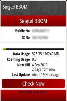 Singtel Mini BBOM Widget Beta स्क्रीनशॉट 2