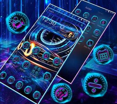 Neon Racing Car Speedometer Theme screenshot 3