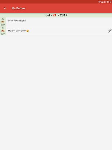 Diary screenshot 3