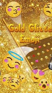 Golden Glitter Emoji Keyboard Theme screenshot 2