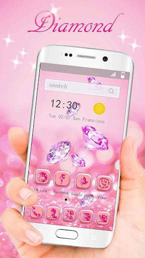 Pink Rose Gold Giltter Silk Diamond screenshot 2