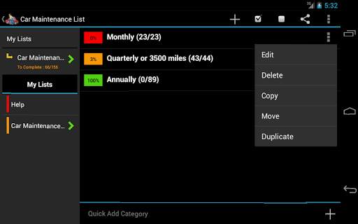 Car Maintenance List FREE स्क्रीनशॉट 1