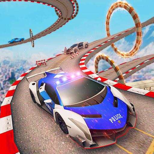 Police Electric Car Stunts: Mega Stunt Ramp Cars 1.8