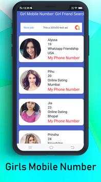 Girls Mobile Number Finder - Search Girls Number 4 تصوير الشاشة