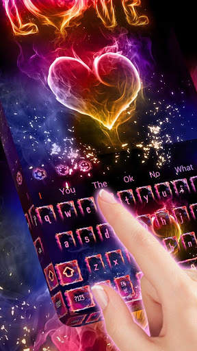Fire Love Heart Keyboard Theme screenshot 1
