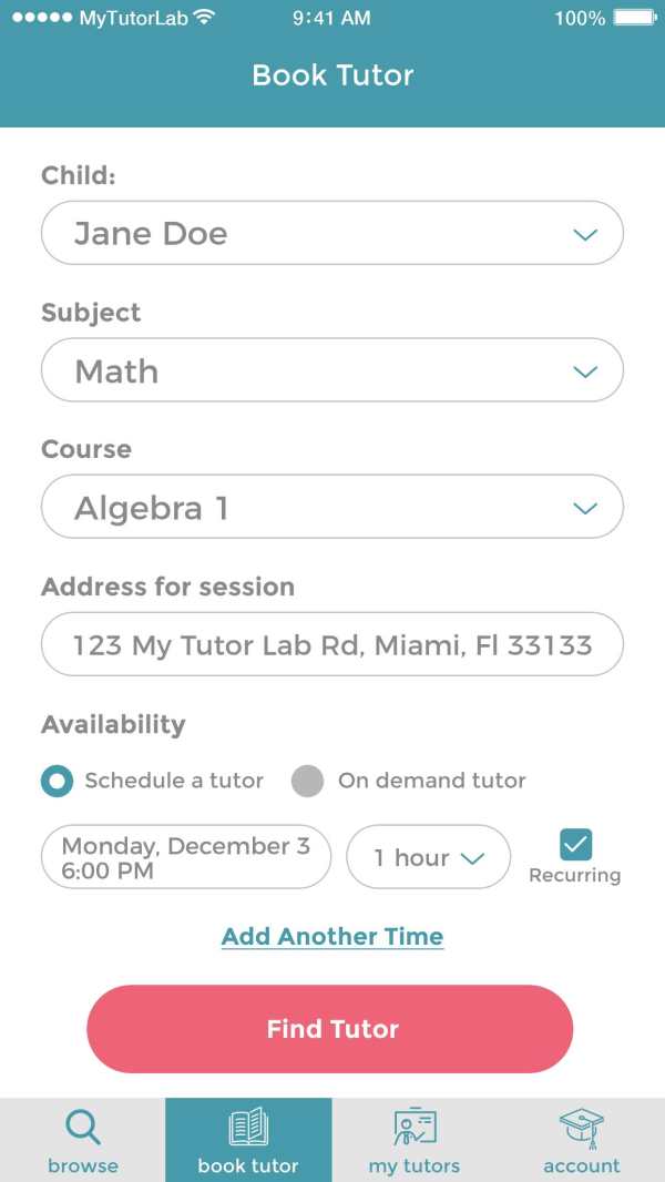 My Tutor Lab screenshot 2
