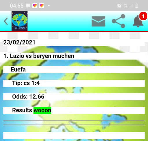 BET WORLD CORRECT SCORE screenshot 2