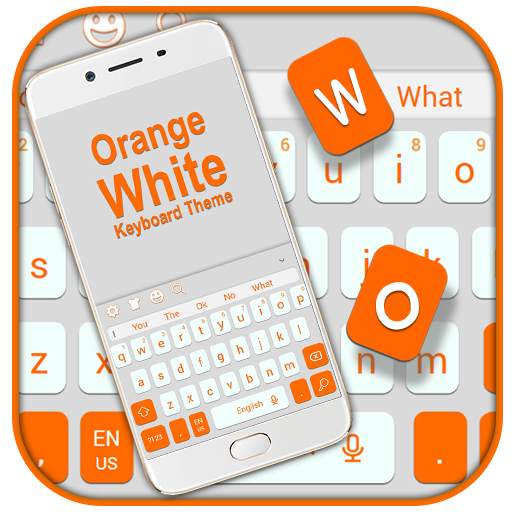 Orange White Keyboard Theme 10001002