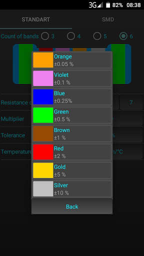 Resistor manager screenshot 2
