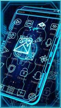 Blue Neon Hi Tech Theme screenshot 3