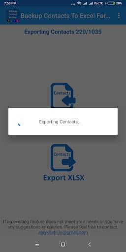 Backup Contacts To Excel For WhatsApp screenshot 2