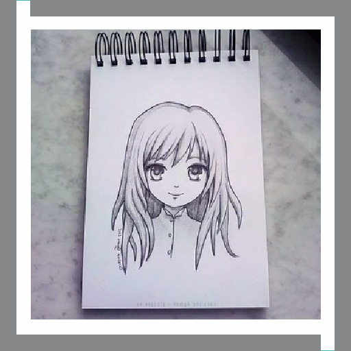 Pretty Girl Drawing Sketch icon
