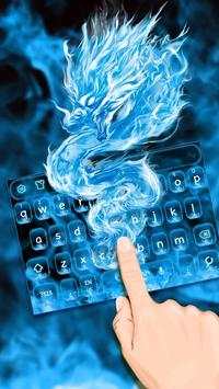Blue Fiery Dragon Keyboard Theme screenshot 1
