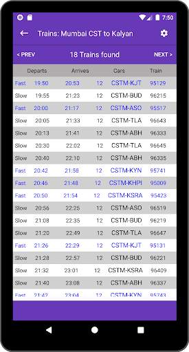 Mumbai Local Train Timetable screenshot 3