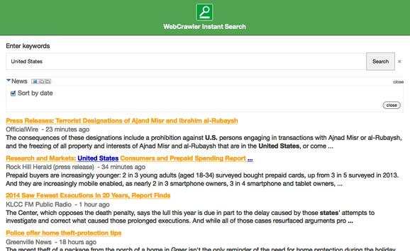 WebCrawler Instant Search screenshot 5