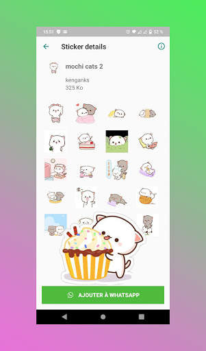 Mochi Peach Cat Stickers for WhatsApp screenshot 1