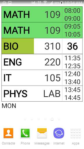 Timetable screenshot 1