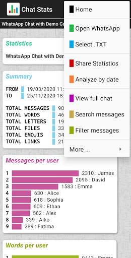 Chat Stats para WhatsApp screenshot 2