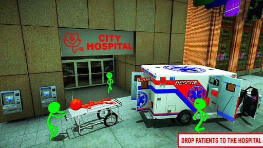 Stickman Rescue Patient: Ambulance game 2020 screenshot 1