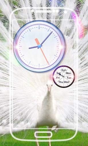 Peacock Clock Live Wallpaper screenshot 3