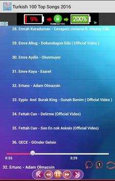 Turkish 100 Top Songs 2016 screenshot 3