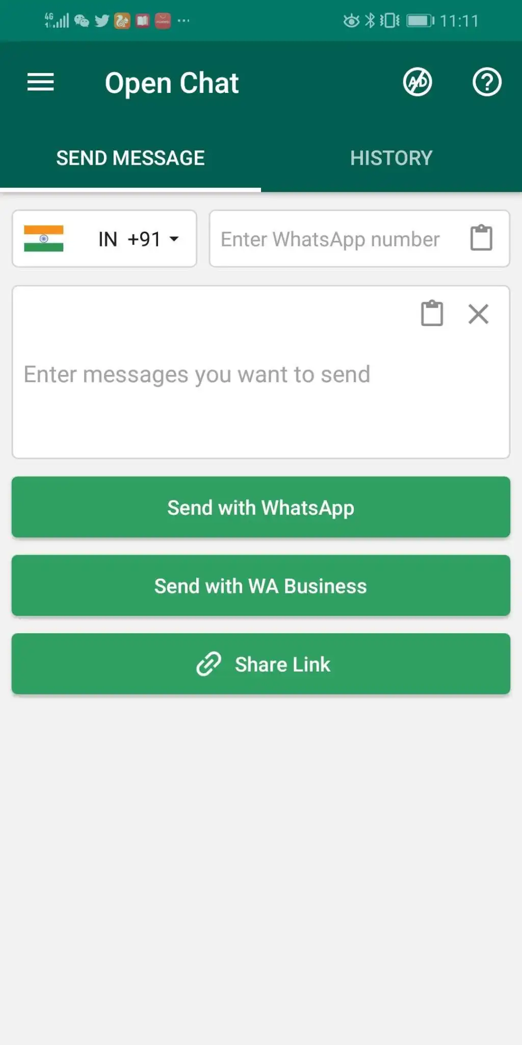 Click to Chat - Open Direct Chat for WhatsApp screenshot 1
