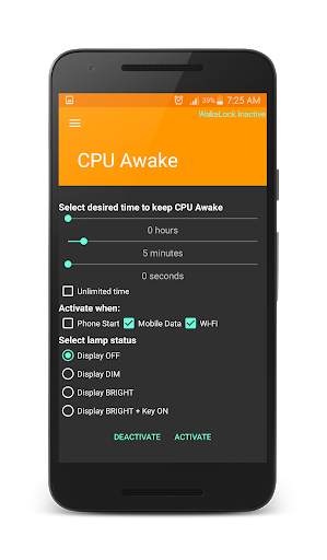Wake Lock - CPU Awake screenshot 1
