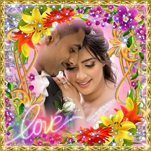 Lovely flower photo frame icon