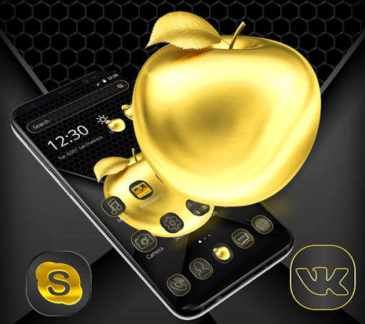 Golden Black Apple Launcher Theme🍎 screenshot 1