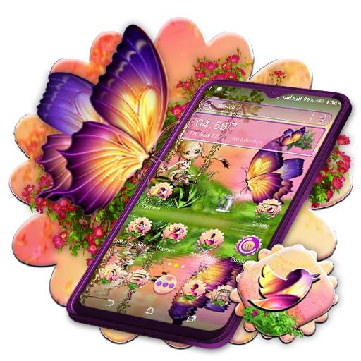 Butterfly Girl Nature Theme 2.8