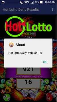 Hot Lotto Daily Results screenshot 2