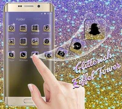 Eiffel Tower Shiny Glitter Theme 2 تصوير الشاشة