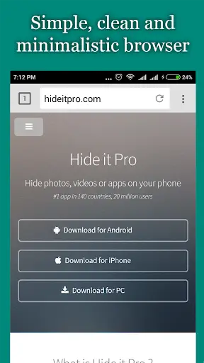vBrowser for Hide it Pro screenshot 1
