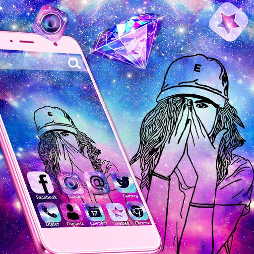 Galaxy, Sad, Girl Themes & Wallpapers screenshot 4