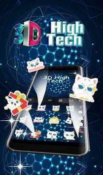 3D Blue High Tech Keyboard Theme screenshot 5