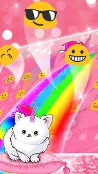 Kawai unicorn cat Keyboard Theme screenshot 3