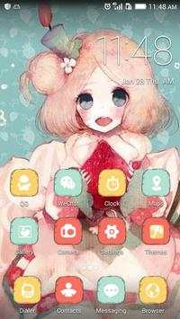 Kawaii girl theme-ABC Launcher screenshot 1
