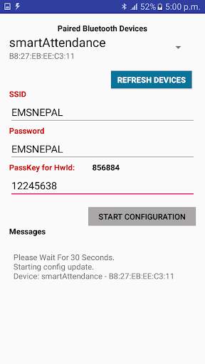 Smart Attendance - WiFi Configuration (BlueFi) screenshot 2