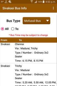 Sivakasi Bus Info screenshot 1