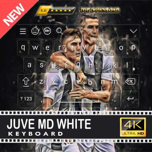 MD White Juve Keyboard Theme Football 2019 2.0