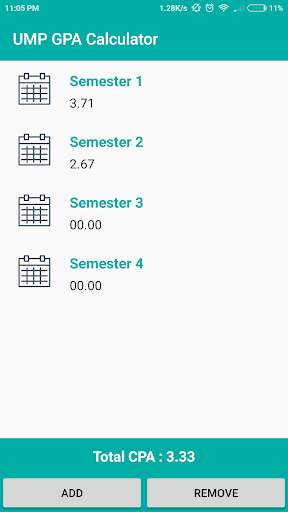 UMP CGPA Calculator screenshot 1