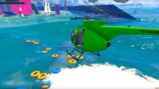 Super Hero Flying Helicopter Stunt Racing Games screenshot 4