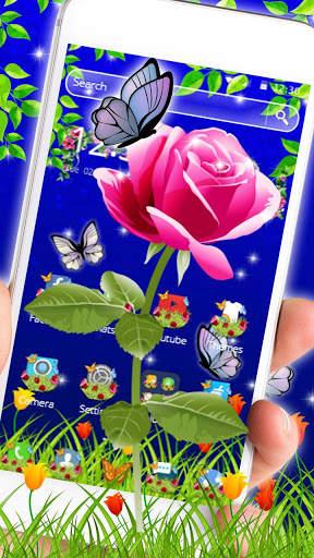 Scarlet Rose Butterfly Theme screenshot 2