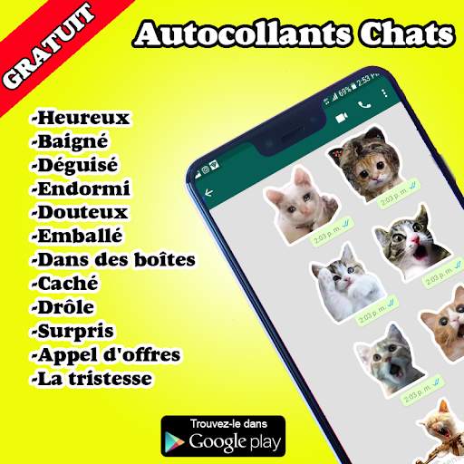 Meilleurs autocollants pour chat WAStickerApps screenshot 1