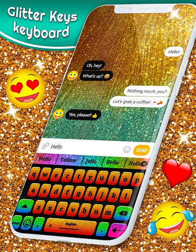 Glitter Keyboard 💎 Neon Color Theme screenshot 6