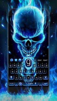 3D Blue Flaming Skull Keyboard screenshot 6