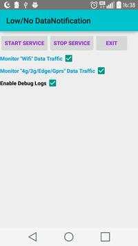 Low Data Notification LTE/WiFi screenshot 1