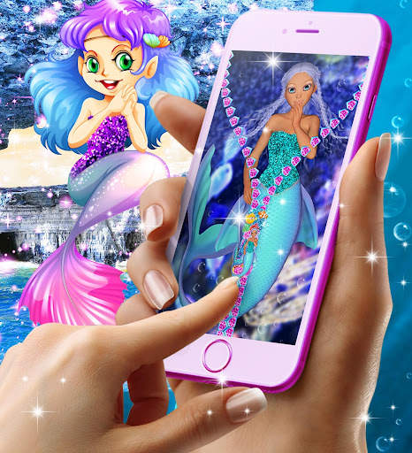 Mermaid lock screen screenshot 1