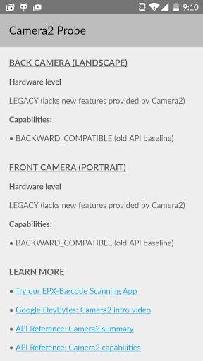 Camera2 Probe for Android 5.0  screenshot 1
